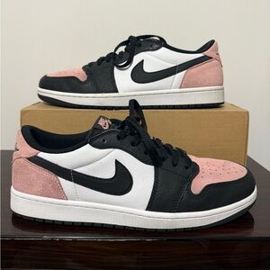 Nike Air Jordan Retro 1 Low OG Bleached Coral Pink Sneakers Size 12 CZ0790-061